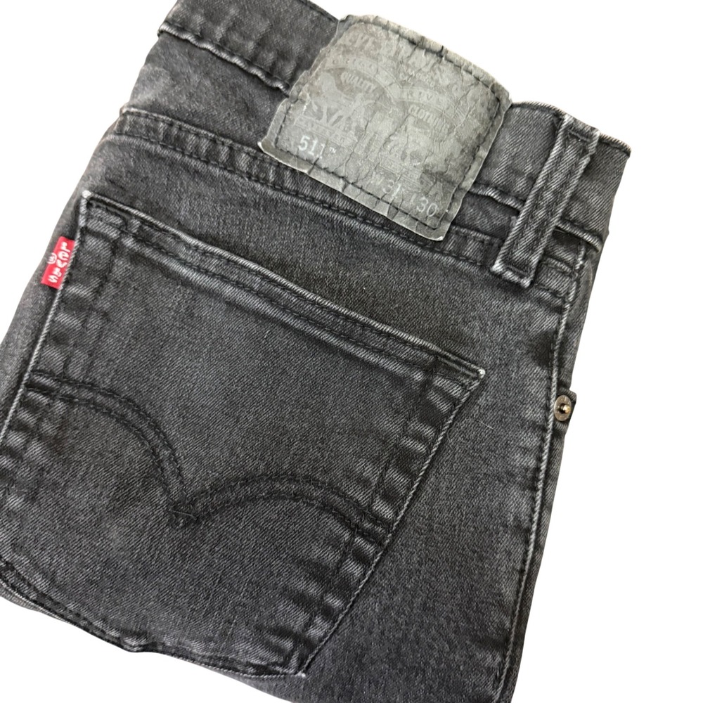 Levis 511 Slim Fit Jeans Mens 31x30 Faded Black Denim 04511-1907
